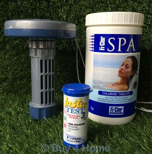 Spa Starter Kit 4 - Bromine Tablets, Deluxe Chemical Dispenser & Test Strips