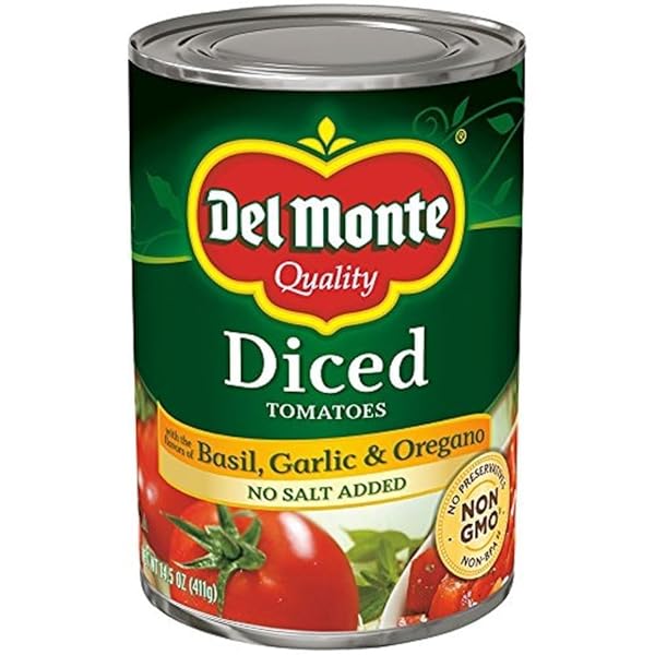 DEL MONTE CANNED DICED TOMATOES WITH BASIL, GARLIC...