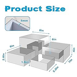koretech 4Pcs Acrylic Risers Display Stands, Food