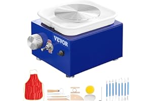 VEVOR Mini Pottery Wheel for Kids and Beginners, Complete Pottery Kit with 2 Turntables 2.6in/3.9in and 17 Accessories Tools, 0-300RPM Speed Adjustable, Craft Christmas Gifts for Kids Teens Adults