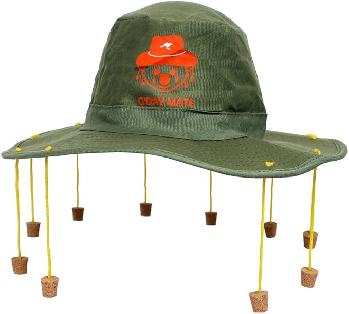 6 X AUSTRALIAN CORK HAT WITH KOALA WEARING A KANGAROO HAT PRINT FANCY