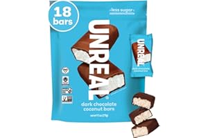 UNREAL Dark Chocolate Coconut Bars (Value Size Bag) | Vegan, 3g Sugar, & 3 Simple Ingredients | Non-GMO, Gluten Free, & Fair Trade | 9.5oz