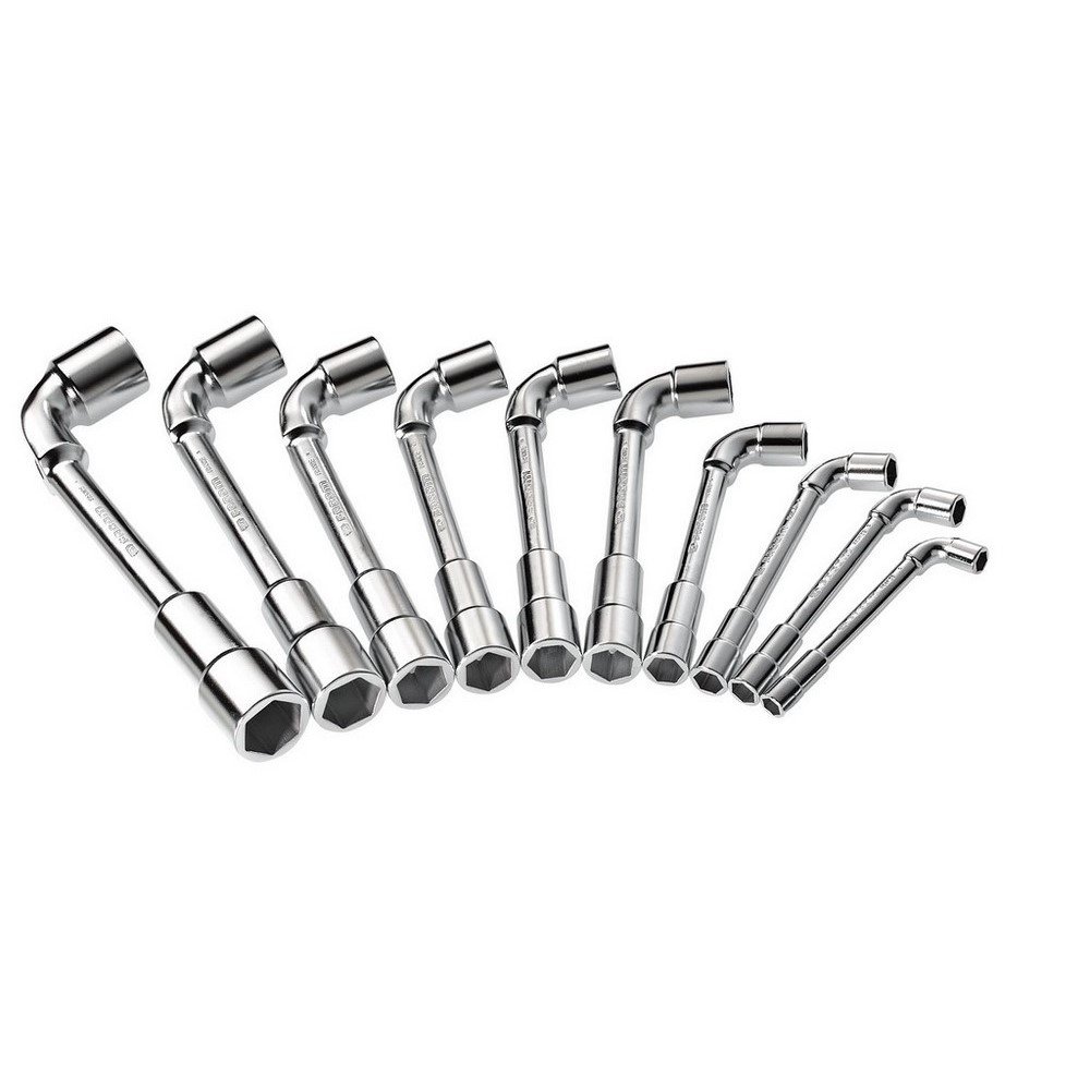 FACOM - Metric and Inch Pipe Wrench Set - 75.JN10 - Models 8, 10, 11, 12, 13, 14, 16, 17, 18 and 19mm - Robust and Durable Material - Boxed Presentation