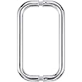 Ranbo C-Shaped 6" Tubular Back-to-Back Frameless Glass Shower Door Push Pull Handle, Fits 6-12mm (1/4"-1/2") Glass Doors,6" Mounting Hole Distance,for Shower,barn Door,Polished Chrome