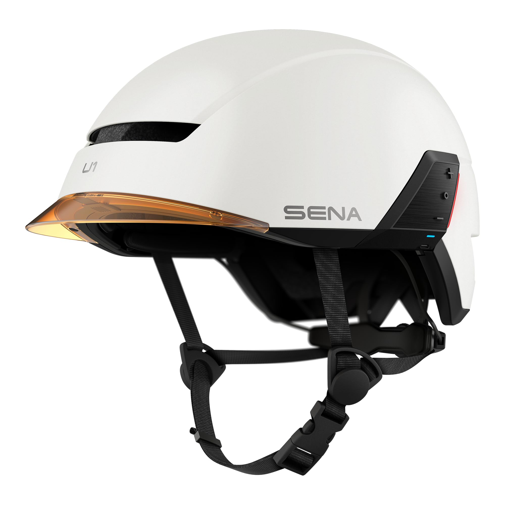 Photo 1 of Sena U1 E-Bike Smart Helmet with Mesh 2.0 Intercom (Matte White, M)