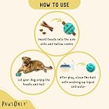 PawsOnly Interactive Treat Dispenser Ball Large Blue Dog Toy Puzzle Feeder view 7