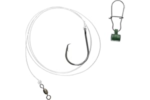 UNCLE MO'S SALTWATER TACKLE 1,5 & 10-Pack Slider Rig 8/0 Circle Hook for Striped Bass - Uncle Mo's Tackle Saltwater Fishing Gear - Robust Slider, 4ft 60lb Monofilament Leader for Surf, Beach & Boat Fishing