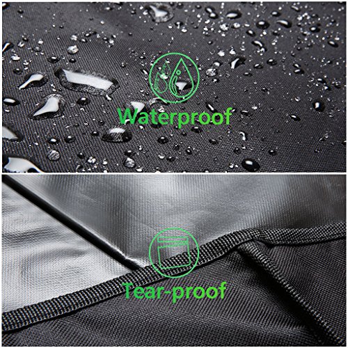 Grill Cover, 64 Inches Black Heavy Duty Weather Resistant Waterproof Outdoor Barbecue Gas Grill Covers BBQ Grill Cover with Storage Bag for Weber Holland Jenn Air Char Broil Brinkmann and Most Brands