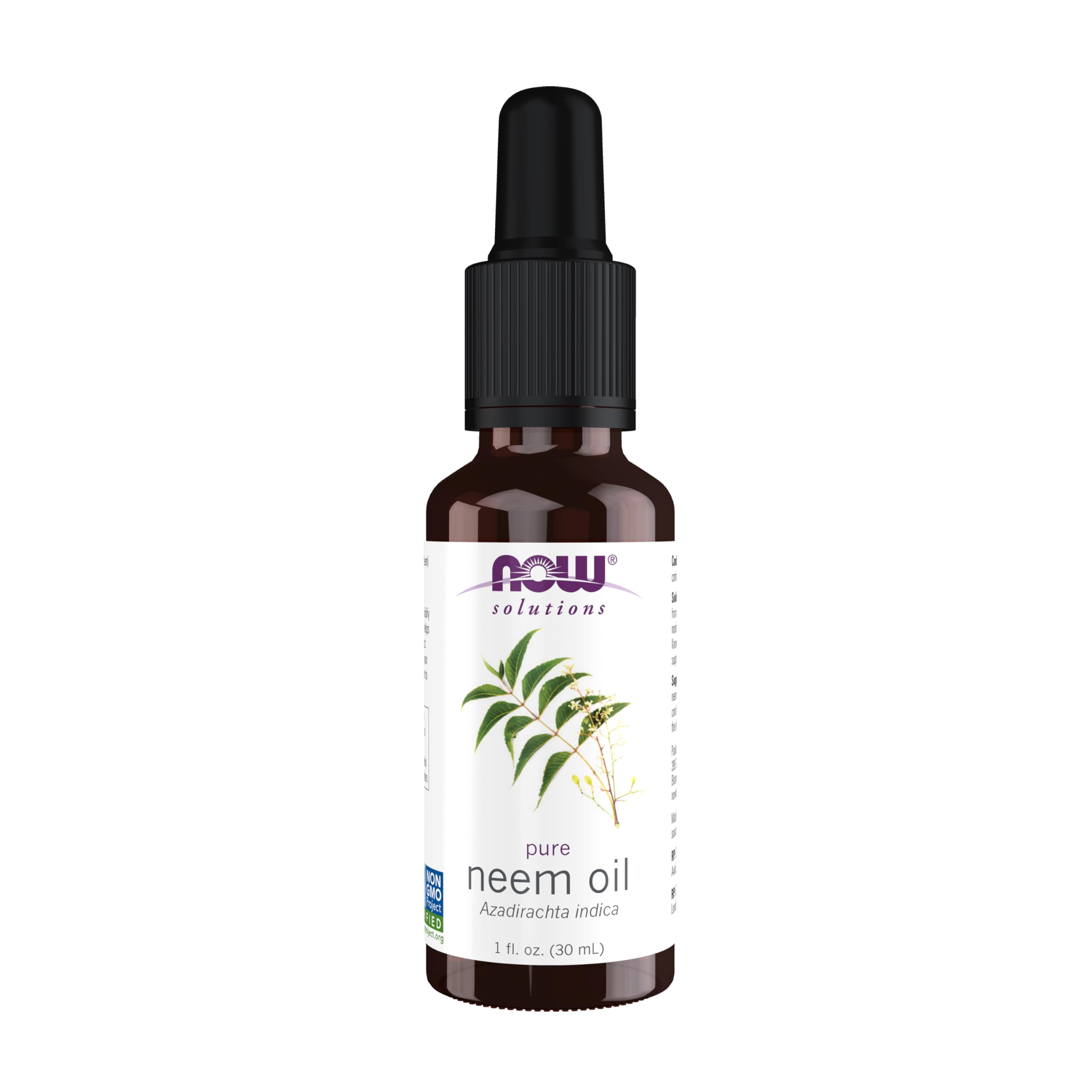 Photo 1 of NOW Foods Solutions, Neem Oil, 100% Pure, Made From Azadirachta Indica (Neem) Seed Oil, Natural Relief from Irritation and Other Skin Issues, 1-Ounce, Ingredients: 100% pure neem oil