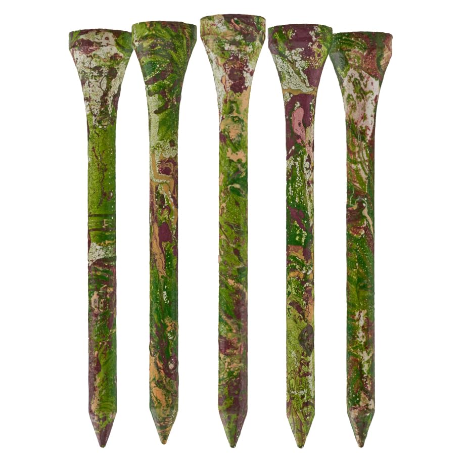 TH Golf Bamboo Golf Tees 70mm | Pack of 50 & 100 | Multiple Colour Options | Premium Eco Friendly Sustainable Durable Bamboo Golf Tees (Pack of 100, Camouflage)