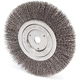 Weiler 02335 7" Wolverine Medium Face Bench Grinder Wheel, .014" Crimped Steel Wire Fill, 5/8" Arbor Hole, Made in the USA