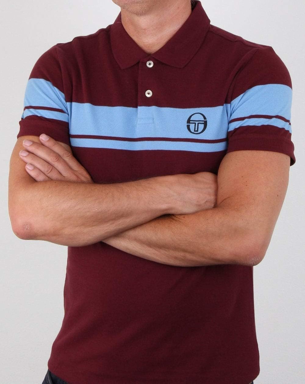 sergio tacchini tracksuit top claret and blue