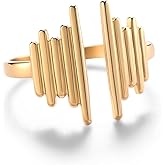 S&P minimalist open ring, modern simple Design, Adjustable Statement ring for Women, 18K Gold Plated ring for Women, Hypoallergenic, Tarnish Resistant, Minimalist Jewelry, Gift for Her