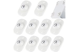 TRVL FIELDER Appliance Slider for Kitchen Appliances, Self Adhesive Mini Caster Wheels, 360° Swivel Universal Wheel Roller Casters, Sticky Pulley for Trash Can, Storage Box, Small Furniture (White - 10 PCS)