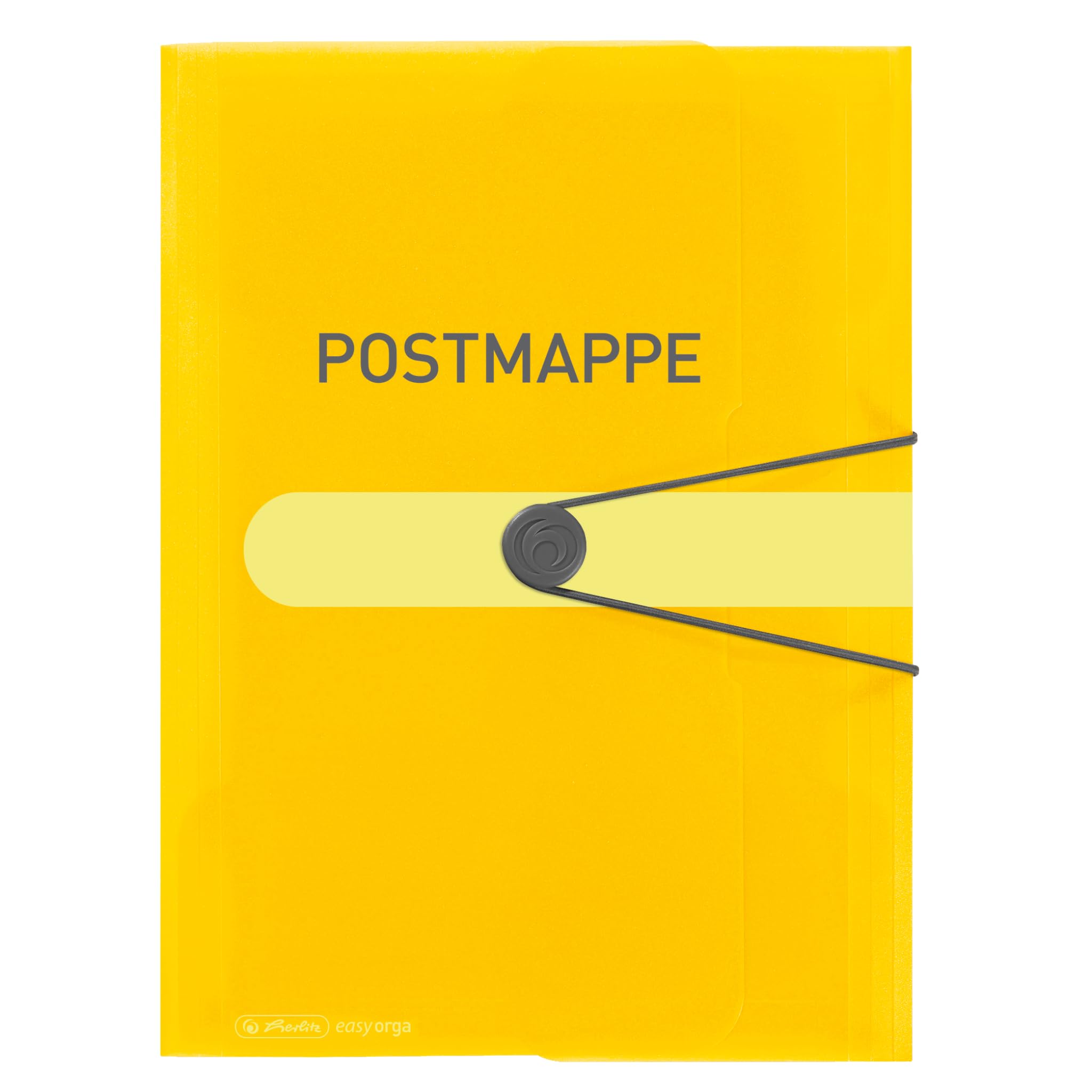 Elasticated Folder A4 PP Postal Folder Transparent Yellow Easy Orga to Go