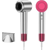 Hair Dryer, High Speed lonic Blow Dryer (Light Silver) | 1600W, 110,000 RPM , 200M Negative Ions, 8 Modes &amp; 2 Airspeeds, Low Noise,anti-Fizz, Lightweight, Blow Dryer for Women/Travel