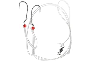 UNCLE MO'S SALTWATER TACKLE Sea Bass Hi/Lo Saltwater Fishing Rigs 1, 5 &10 Pack Bulk Options - Uncle Mo’s Tackle – Mustad Size 3/0 Bait Hook, 60lb Heavy Duty, 80lb Swivel & Sinker Loop, Hand Tied - for Fluke Porgy Snapper Croaker Sea Trout Tautog Spot Pompano