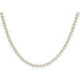 Jewels By Lux Sterling Silver Yellow-tone Womens Cubic-Zirconia Flower Link Necklace