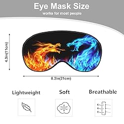 NOHSHE Fiery Dragons Sleep Eye Mask Eye Cover Blue
