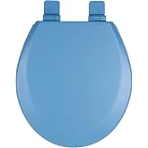 Toilet Seat, Slow Close, Soft Touch, Ultra-Smooth Matte Finish (No Orange-Peel Texture), Premium Moulded Wood, Quick Release, PIKLiDS (Royal Blue, Round)