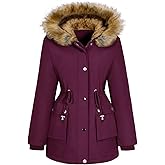 UMIPUBO Womens Winter Coat Puffer Jackets Fleece Lined Parka Warm Thicken Coat Trendy Overcoat With Pockets and Fur Hood
