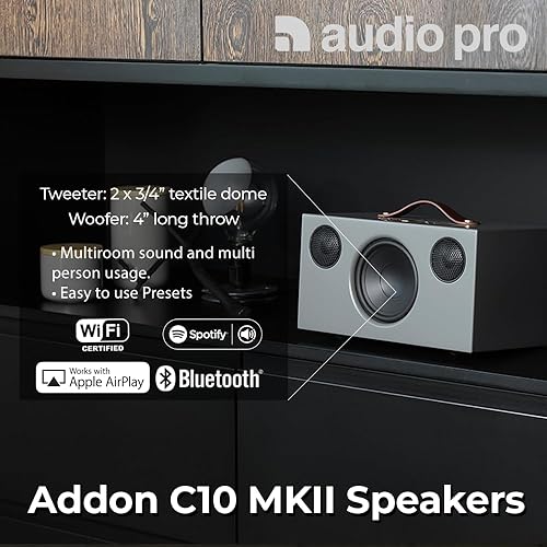 Audio Pro Addon Bluetooth Speaker Wireless Speaker with High-Fidelity  Sound Outdoor Speakers, WiFi, AirPla