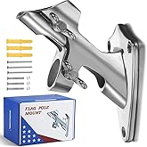 ZOMCHAIN Flag Pole Bracket, Flag Pole Holder, 316 Stainless Steel Marine Grade for Outside House- Polished, Heavy Duty for 1in Flag Pole Mount - 2 Positions