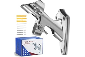 ZOMCHAIN Flag Pole Bracket, Flag Pole Holder - Polished, 316 Marine Grade Stainless Steel, Heavy Duty for 1in Flag Pole Mount - 2 Positions