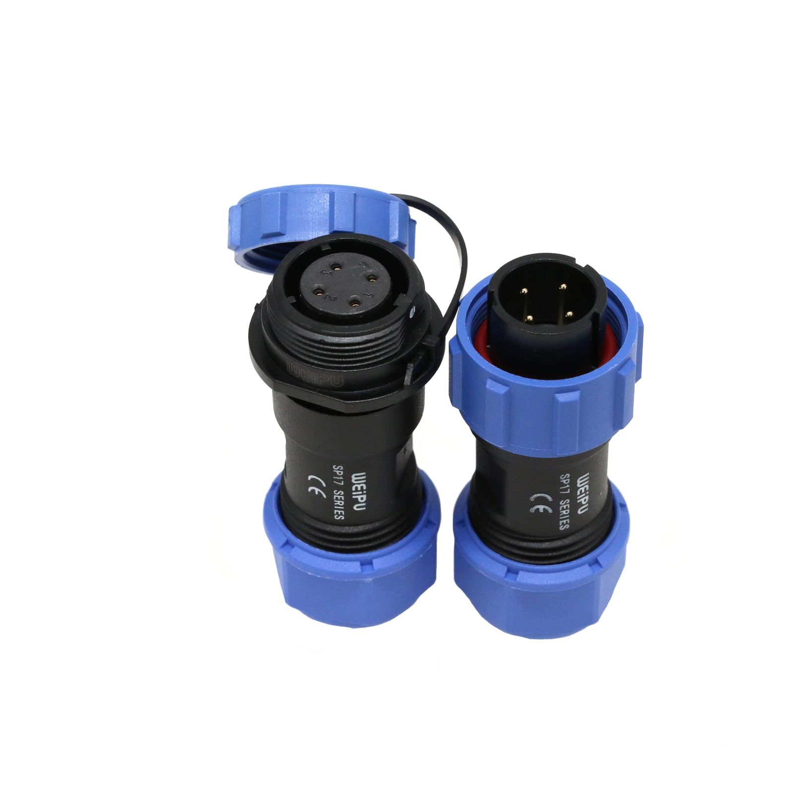 ZBLZGP Weipu SP17 IP68 Waterproof Panel Mounting Automotive Quick Release Adapter Aviation Electrical Plug (Pair) Plug (Male) & Female 4Pin 5A)