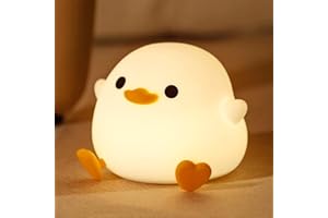 GEAMSAM Duck Night Light, LED Squishy Duck Lamp,Cute Silicone Dimmable Nursery Nightlight,Rechargeable Bedside Touch Lamp for Breastfeeding Room Decor
