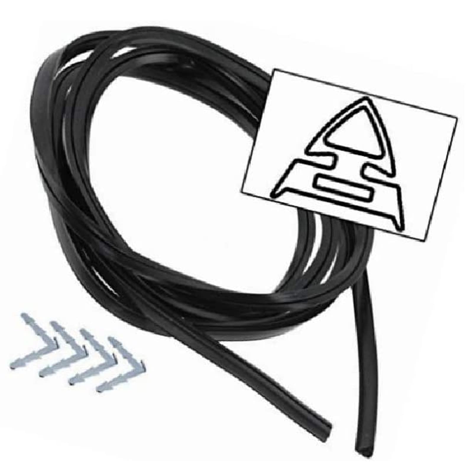 Spares2go Universal 4 Sided Rubber Oven Cooker Door Seal (With Barbed Corner Clips)