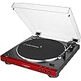 Audio-Technica AT-LP60XBT-RD Fully Automatic Belt-Drive Stereo Turntable, Red/Black, Bluetooth, Hi-Fi, 2 Speed