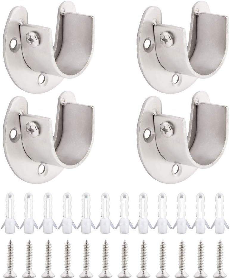 Ulifestar Stainless Steel Closet Rod Holder,Wardrobe Bracket Heavy Duty