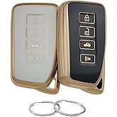 REPROTECTING TPU Key Fob Cover Compatible with 2013-2021 Lexus ES300h ES350 GS350 GS450h IS200t IS300 IS350 LX570 NX200t NX300h RC350 RX350 RX450h (Black/White)