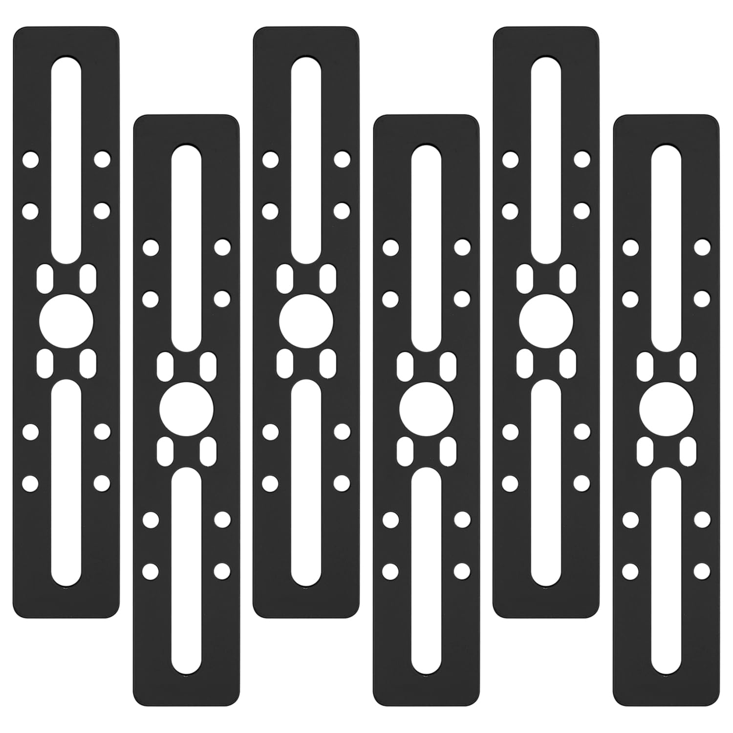 6 Pcs Heavy Duty Metal Mending Plates for Wood, Perforated Brackets with Slots, 7.87x1.4/200x36mm