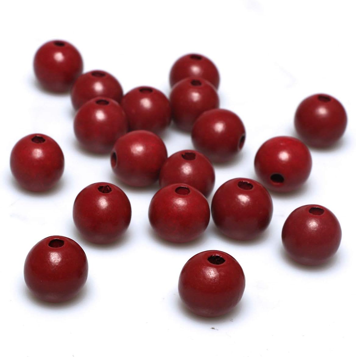 Dark Red Wood Beads 16mm Panited Round Dyed Wooden Spacer