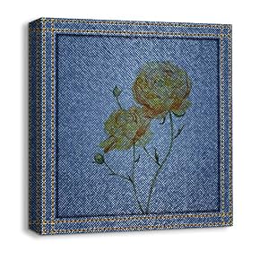 Beautiful Jeans Fabric Feature Painting Artwork for Home Framed