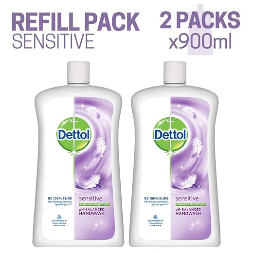 Dettol Sensitive Liquid Soap Jar - 900 ml (Pack of 2)