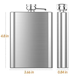 2-Pack 8 Oz Hip Flasks for Liquor, Hianjoo