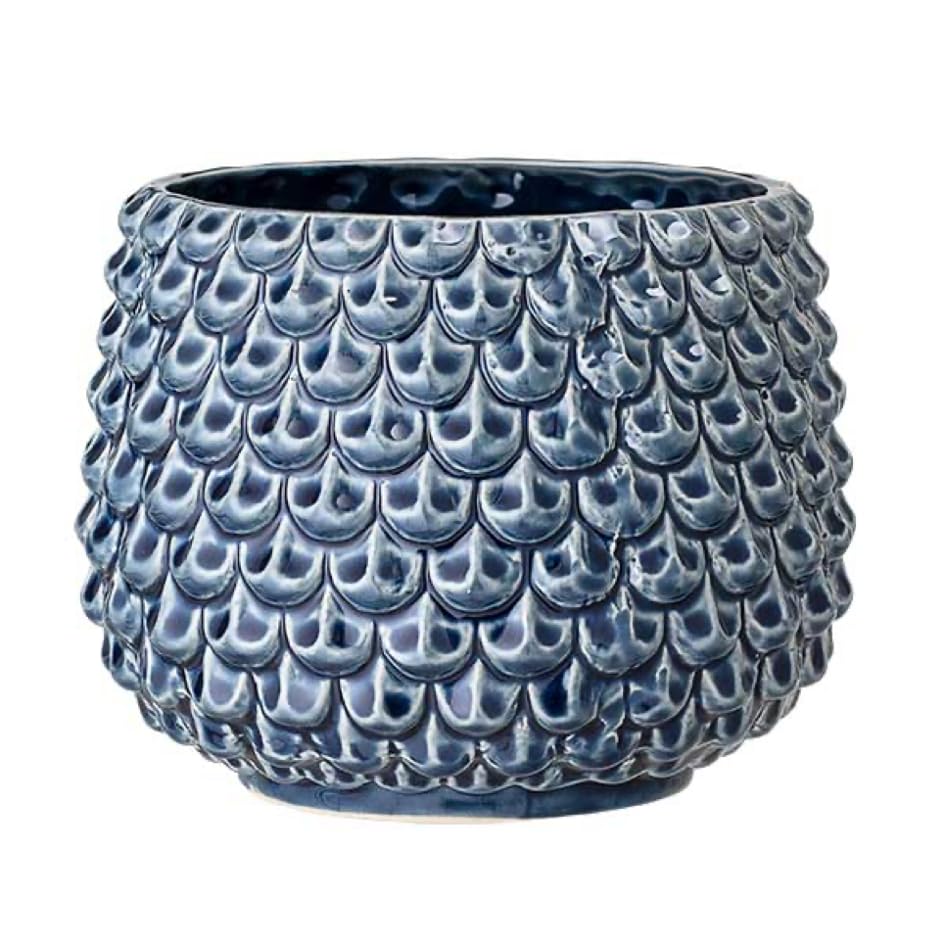 Nordring Ceramic Flower Pot Pino - colorful Planter, Pot for plants, sukkulents Size L (16,5 cm ø) Dia 6,5'' H 5'', Stoneware, petrol