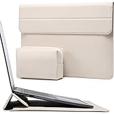 HYZUO 13.3-14 Inch Laptop Sleeve Case with Stand Feature for MacBook Pro 14 M5/M4/M3/M2/M1 2026-2021, MacBook Pro/Air 13.3, 13.5" 13.8" Surface Laptop, HP Spectre X360 13/14, Beige | with Stand Feature, Beige