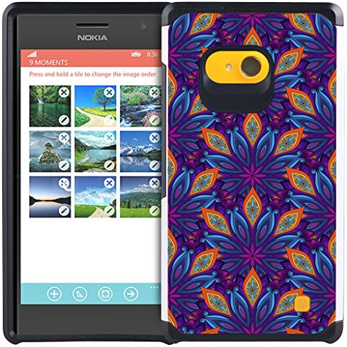 Lumia 730 / Lumia 735 Case - Armatus Gear (TM) Slim Hybrid Armor Case Protective Cover for Microsoft Nokia Lumia 730 / Lumia 735 - Purple Mandala