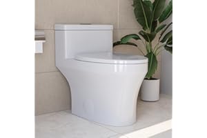 DEER VALLEY DeerValley DV-1F0075 One Piece Toilet With Comfort Chair Seat ADA Height 18.11", 12" Rough-in, Height Dual Flush 1/1.6 GPF and MAP 1000g, White Toilet Bowl