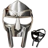 Timbrio MF Doom Gladiator Face Mask, Metal Roman Gladiator Helmet for Cosplay & Halloween, MF doom Movie viking Prop, Lightweight Viking Face Armor, Mask For Halloween Party