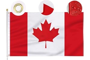 Canada Flag, 3X6 Ft Premium Canadian Flags - Embroidered Maple Leaf & 220D Heavy Duty Durable Oxford Nylon Canadian National 