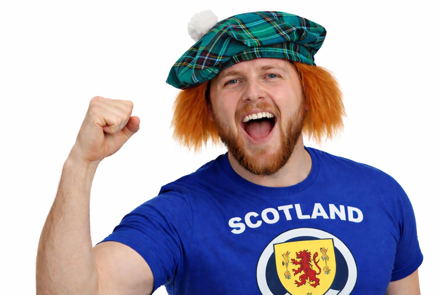The Dragons Den Adults Tartan Tam O'Shanter Hat With Ginger Hair Scotland Burns Night Hat Fancy Dress [Balmoral] — image 1