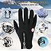 Lonew Touch Screen Gloves, Winter Warm Thermal Gloves Black Gel Men & Women Gloves for Cycling, Running, Climbing and Winter Outdoor Sports - Waterproof & Windproof and Adjustable Size