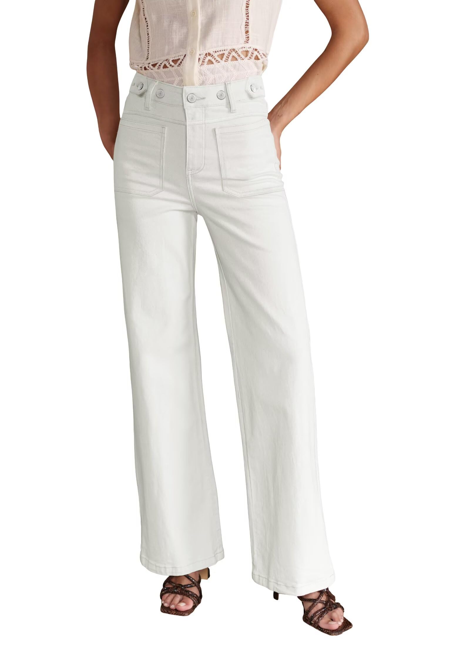 Photo 1 of Allimy Womens Jeans High Waisted High Rise Straight Leg Baggy Wide Leg Pants Woman Y2K Mom Boyfriend Jeans for Women Trendy 2025 Denim Cargo Pants Women White Size 12