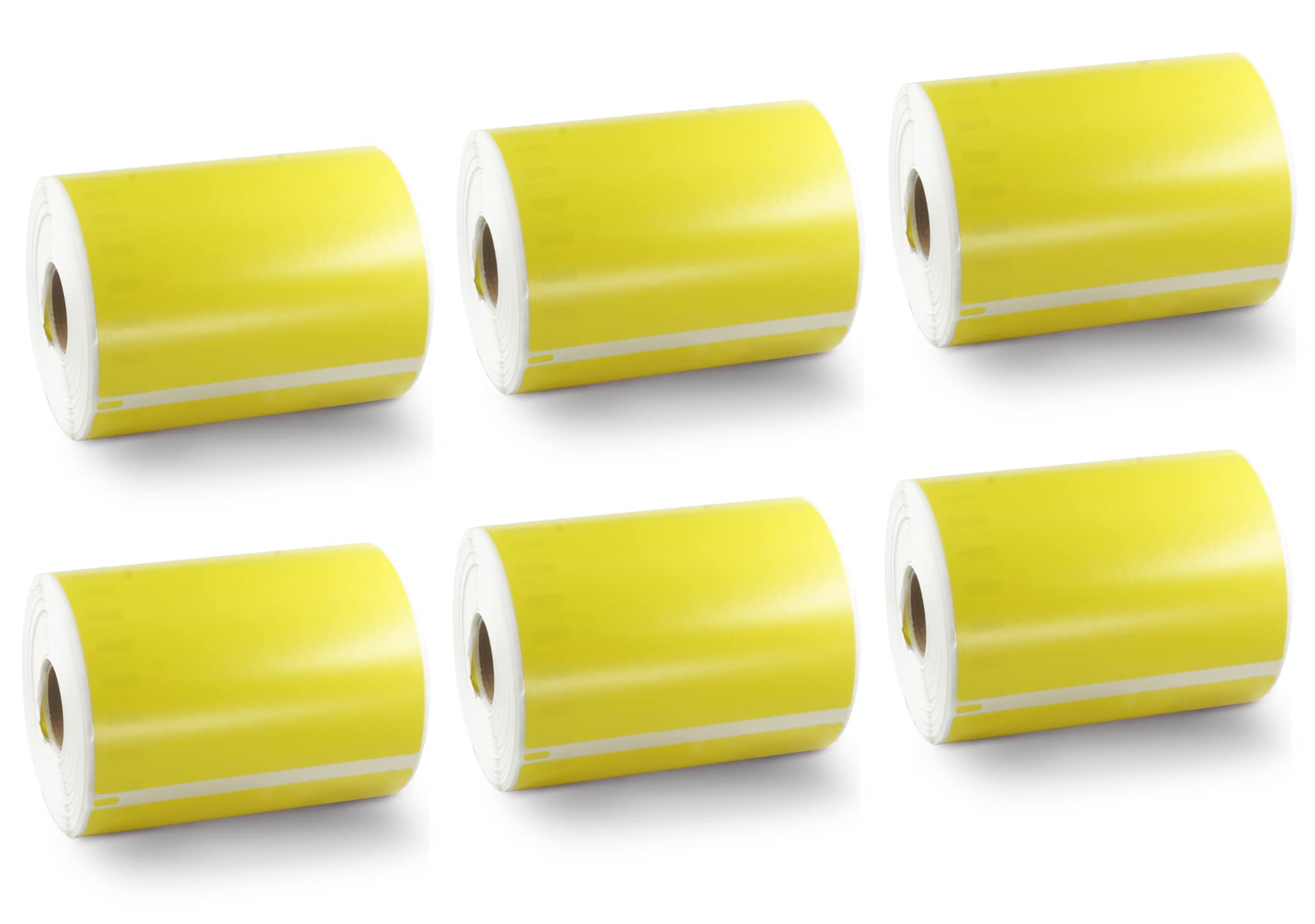 BETCKEY - 6 Rolls Yellow Extra Large Shipping Labels Compatible with DYMO S0904980, 104mm x 159mm, 1320 Colored Labels Compatible with DYMO LabelWriter 4XL, NOT Fit 550 or 5XL