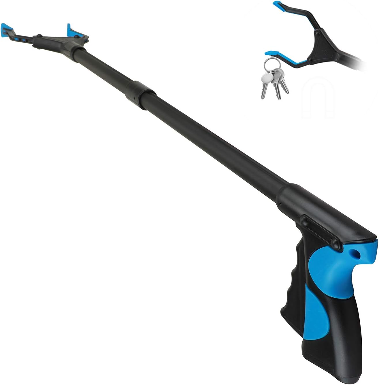 Reacher Grabber Tool, 32" Foldable Grabbers for Elderly, 90° Rotating Head, Lightweight Extra Long Handy Trash Claw Grabber, Reaching Tool for Trash Pick Up, Litter Picker, Arm Extension (Black): Health & Personal Care